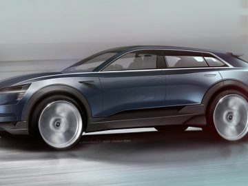 Elektrische Audi-SUV staat in Frankfurt ...