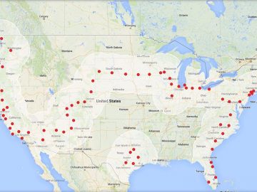 Tesla Model S rijdt dwars door de VS ...