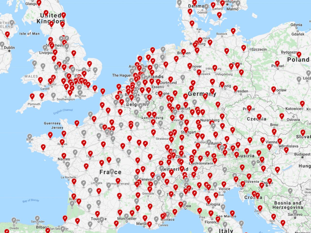 Tesla superchargers