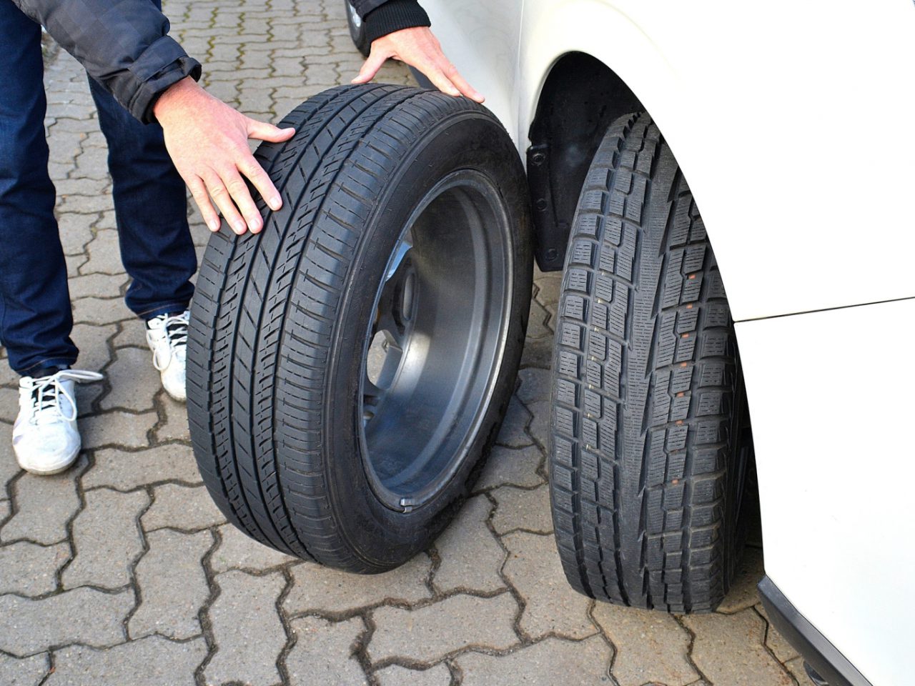 Transportation...In this shot, we compare an "All Season Summer Tire", on the le ...