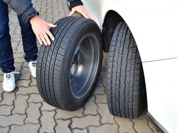 Transportation...In this shot, we compare an "All Season Summer Tire", on the le ...